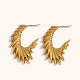 Aurelia | Women's Hoop Earrings with Wing Design and Stainless Steel