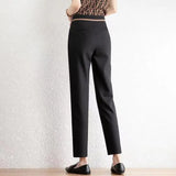 Verona | Women's High Waist Straight Leg Cropped Trousers