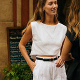 Hazel | Women Top With Linen Cropped Fit