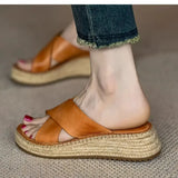 Sorella | Women's Sandals with Woven Leather and Platform
