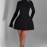 Elara | Women's Minimalist A-Line Midi Dress with Loose Fit Silhouette