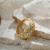Belliza | Women Ring with Bubble Design and Gold Plating