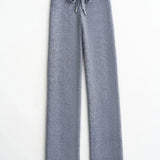 Nina | Women's Wool Knit Wide Leg Pants with High Waist