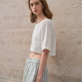 Evelyn | Women Top With Linen Boxy Cropped Fit