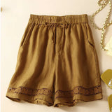 Lenora | Women's Shorts with Drawstring Waist and Lace Trim