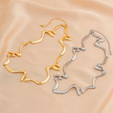 Ondulato | Women Necklace with Wave Design and Adjustable Chain