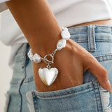 Amour | Women Bracelet with Pearl and Heart Pendant
