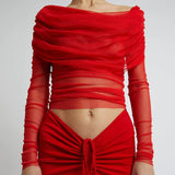 Lagos | Women Top With Sheer Mesh Fabric