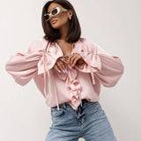 Liora | Women Blouse With Drawstring Sleeve Detail