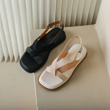 Valetta | Women's Platform Sandals with Cross-Strap and Buckle
