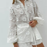 Mila | Women's Embroidered Lounge Set Top