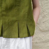 Victoria | Women Top With Linen Cotton Seam Detail