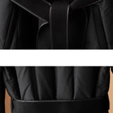 Lillian | Women's Long Duck Down Coat with Wool Shawl Collar and Belted Waist