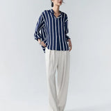Maren | Women Blouse With Satin Stripe Design