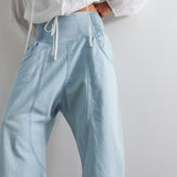 Rosalie | Women's Harem Cut Denim Pants with Elastic Waist