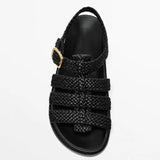 Valentina | Women's Sandals with Handwoven Straps and Buckle