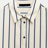 Penelope | Women Shirt With Striped Button Up