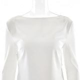 Elara | Women’s Satin Long Sleeve Bell Cuff Top