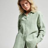 Langley | Women Shirt With Cotton Crinkle Fabric
