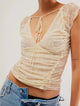 Verde | Women Top With Ruched Mesh Fabric