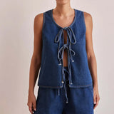 Avery | Women's Denim Two Piece Set Shorts