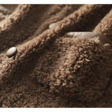Emery | Women's Faux Lamb Coat with Plush Texture and Button Accents