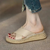 Sorella | Women's Sandals with Woven Leather and Platform