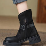 Quinnette | Women's Boots with Layered Straps and Fold-Over