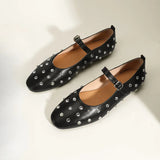 Evelyn | Women's Studded Mary Janes: Crystals &amp; Strap