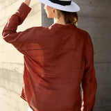 Nova | Women Shirt With Ramie Blend V Neck