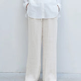 Thea | Women's Linen Pants with Elastic Waist Drawstring