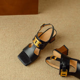 Isadora | Women's Sandal with Chain and Block Heel