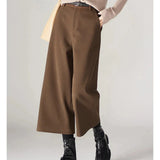 Mabel | Women's Wool Blend Wide Leg Pants with High Waist