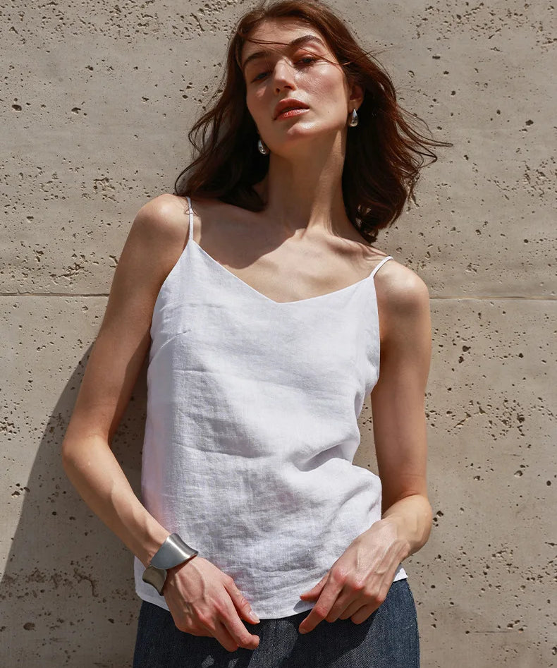 Nora | Women’s Linen V-Neck Camisole Top