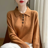 Harriet | Women Polo Sweater With Button Front Design
