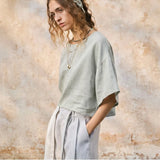 Maisie | Women Top With Linen Drop Shoulder