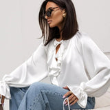 Liora | Women Blouse With Drawstring Sleeve Detail