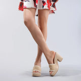 Célie | Women Heels with Orthopedic Insoles and Raffia