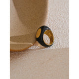 Vanta | Women Ring with Black Design and Gold Accent