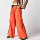 Rovina | Women's Wide Leg Pleated Denim Jeans