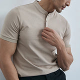 Austin | Men's Collared Slim Fit Button Neck T-Shirt
