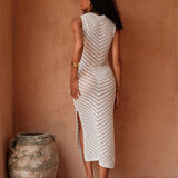 Clara | Women's Knit Cover-Up Dress with Side Slit