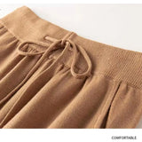 Giselle | Women's Wool Knit Pants with High Waist