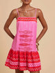 Zaria | Women's Floral Flared Mini Dress in Cotton Linen Blend