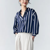 Maren | Women Blouse With Satin Stripe Design