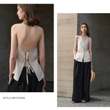 Juniper | Women Top With Linen Halter Neck
