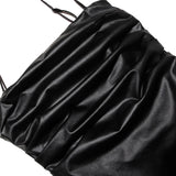 Rebecca | Women's Vegan Leather Knee-Length Dress with Slim Fit