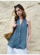 Juniper | Women Top With Linen Halter Neck