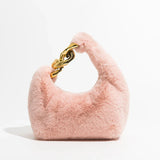 Ophelia | Women Bag with Faux Fur and Chain