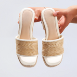 Célie | Women Heels with Orthopedic Insoles and Raffia